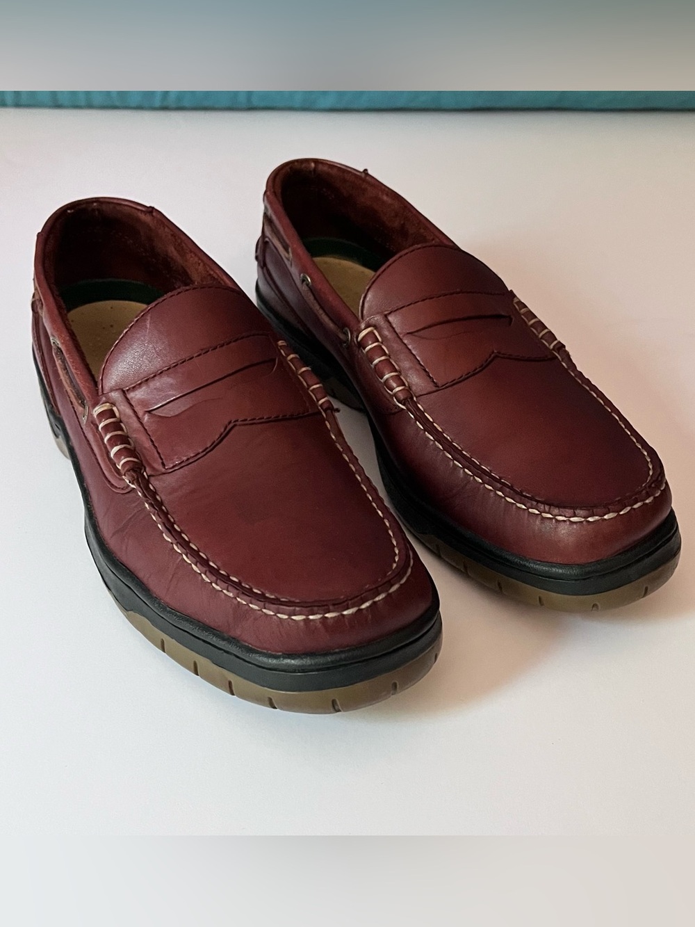 LL Bean Rugged Leather Penny Loafers Chunky Comfort Mocs Men's 10.5 M 0RB67